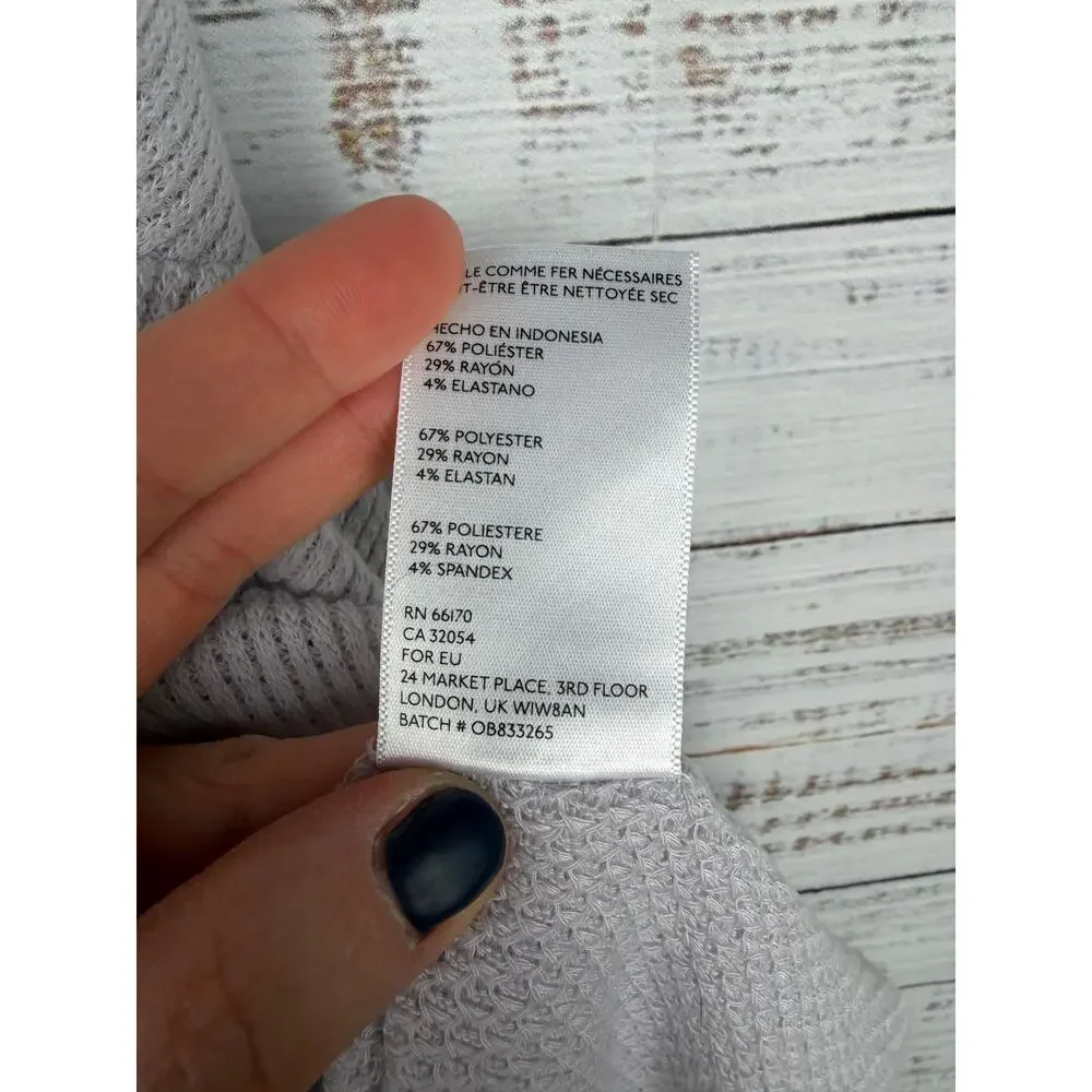 Urban Outfitters Lola Thermal Waffle Knit Tank Babydoll Medium Gray Coastal Boho - Picture 5 of 6